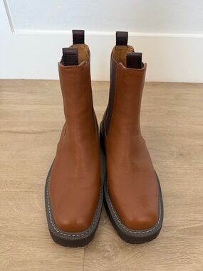 Sam Edelman Women's Tan Leather Chelsea Ankle Boots